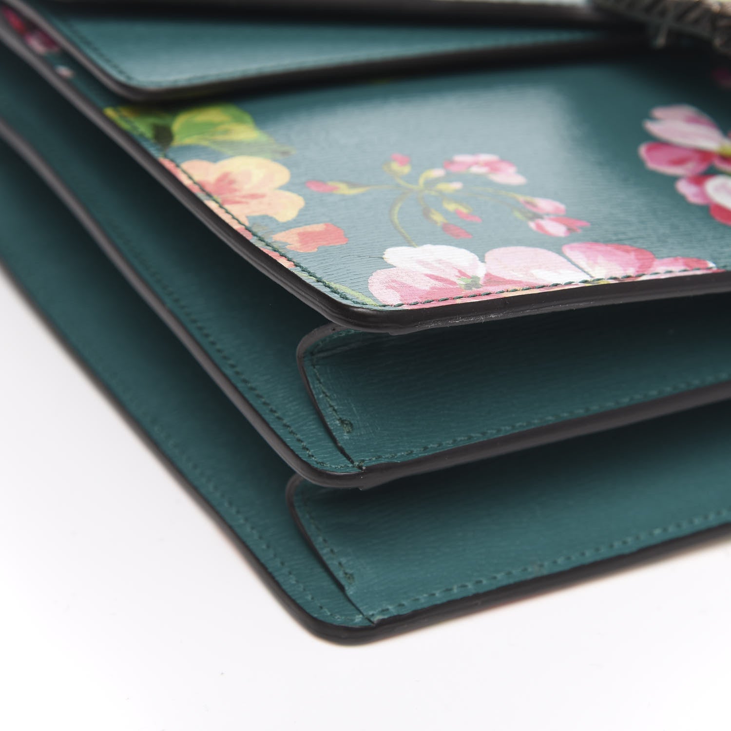 Gucci Calfskin Blooms Print Medium Dionysus Shoulder Bag Bright Emerald Multicolor 9 of 10