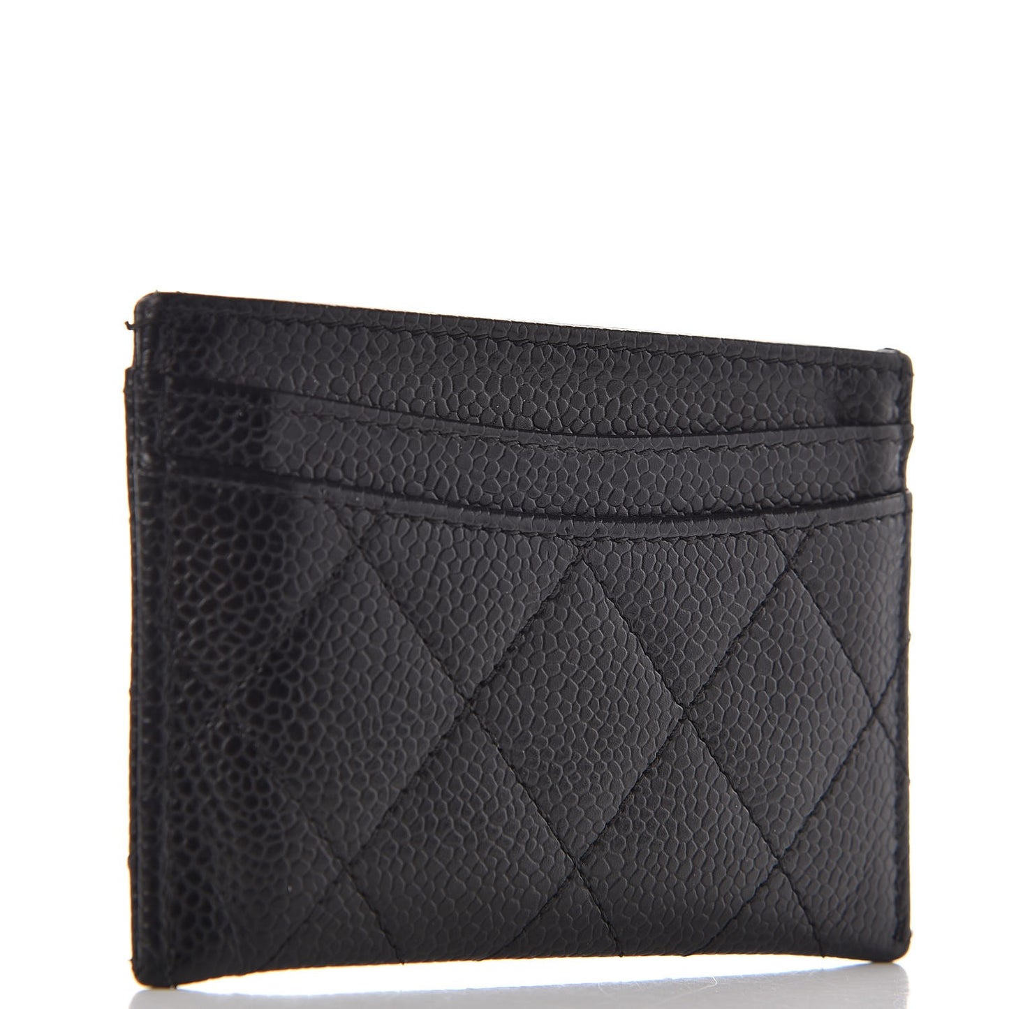 Caviar Quilted Card Holder Black
