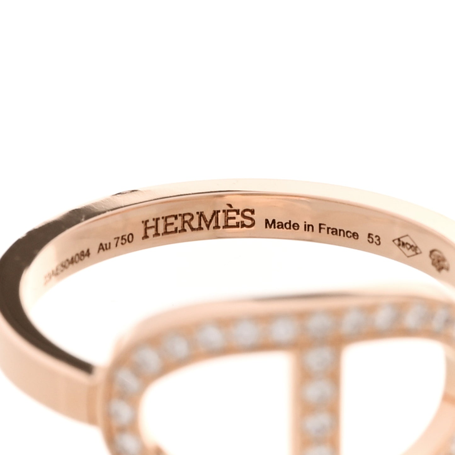 18K Rose Gold Diamond MM Chaine d'Ancre Contour Ring 53 6.5