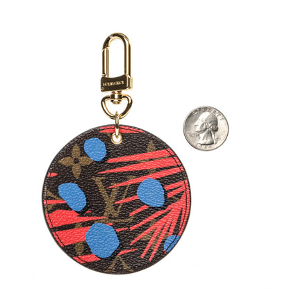 Louis Vuitton Monogram Jungle Dots Bag Charm Key Holder Coquelicot Denim 2 of 4