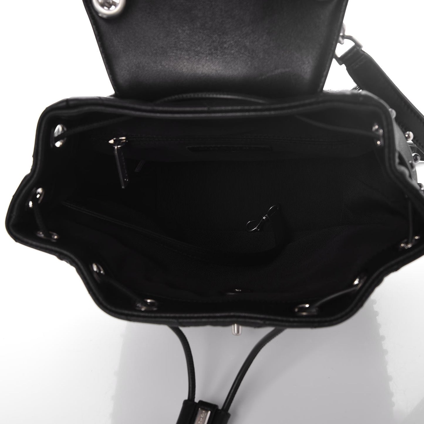 Lambskin Chevron Quilted Studded Stud Wars Backpack Black