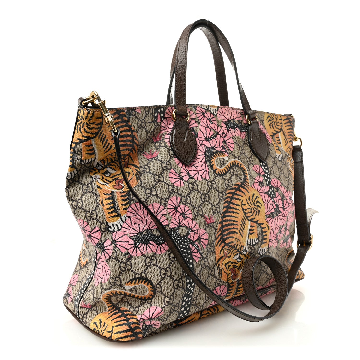 Gucci Soft GG Supreme Monogram Bengal Medium Crossbody Tote Beige Pink 3 of 13