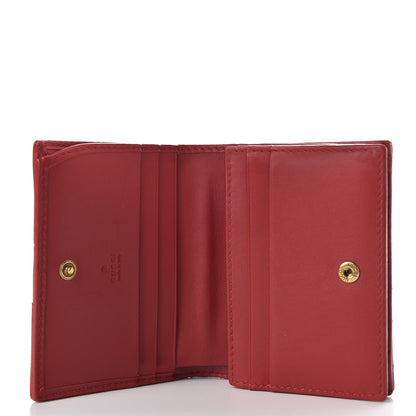 Gucci Calfskin Matelasse GG Marmont Card Case Wallet Hibiscus Red 5 of 6