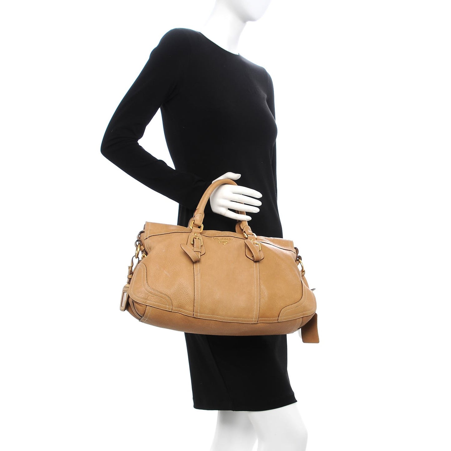 Cervo Deerskin Shopping Satchel Naturale