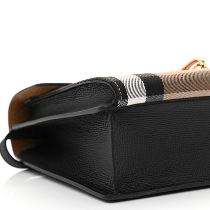 Burberry Derby Calfskin House Check Small Macken Crossbody Black 10 of 11