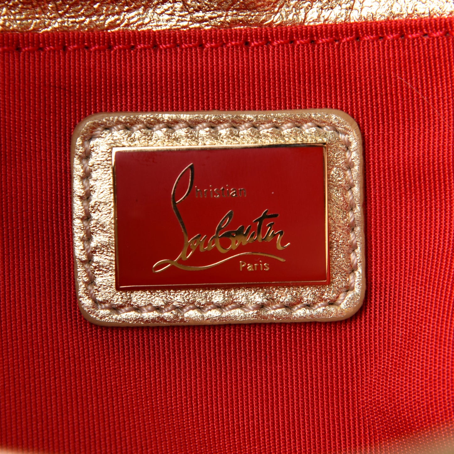 Laminated Specchio Chevron Rougissime Clutch Gold