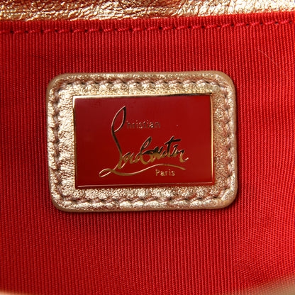 Christian Louboutin Laminated Specchio Chevron Rougissime Clutch Gold 6 of 11