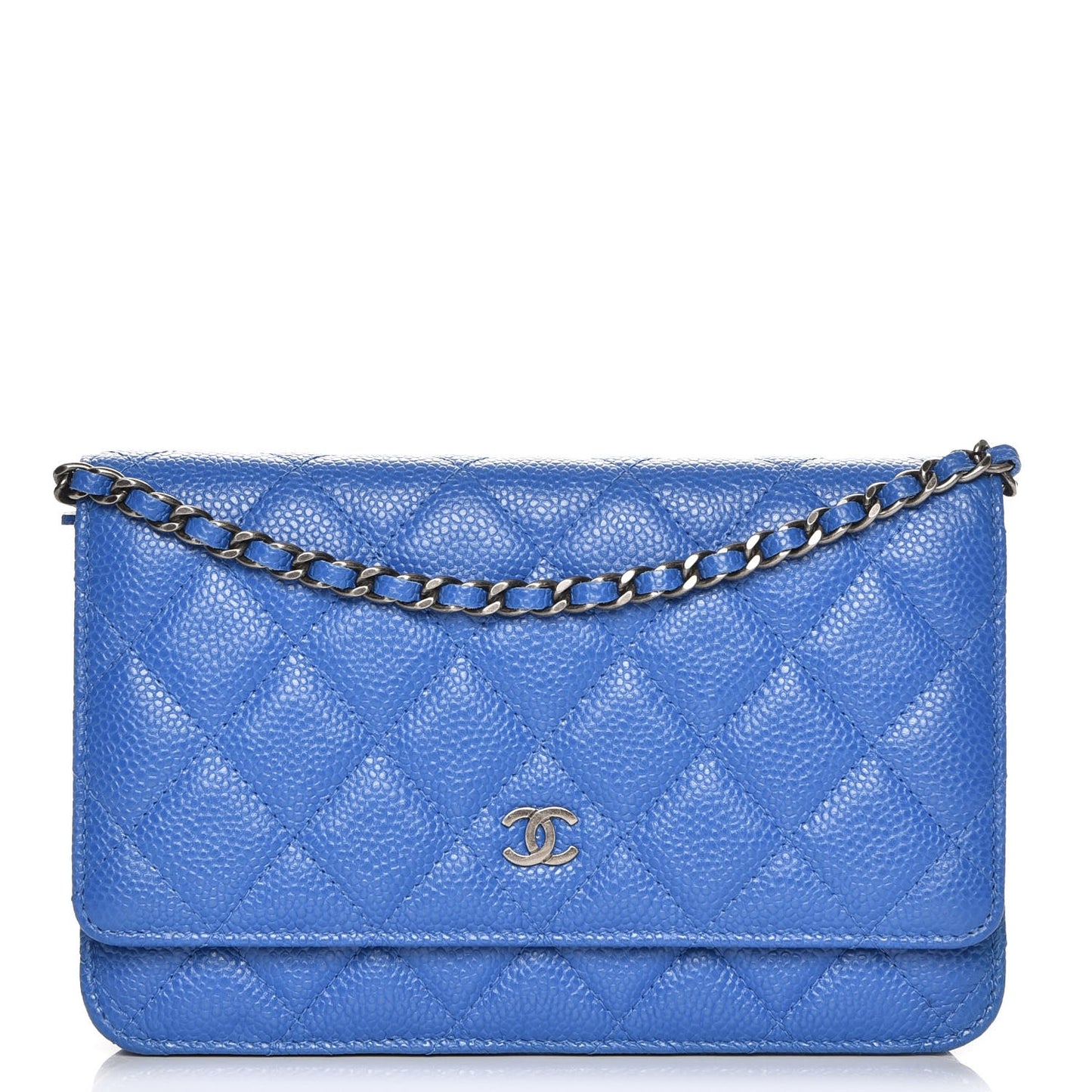 Caviar Quilted Wallet On Chain WOC Blue