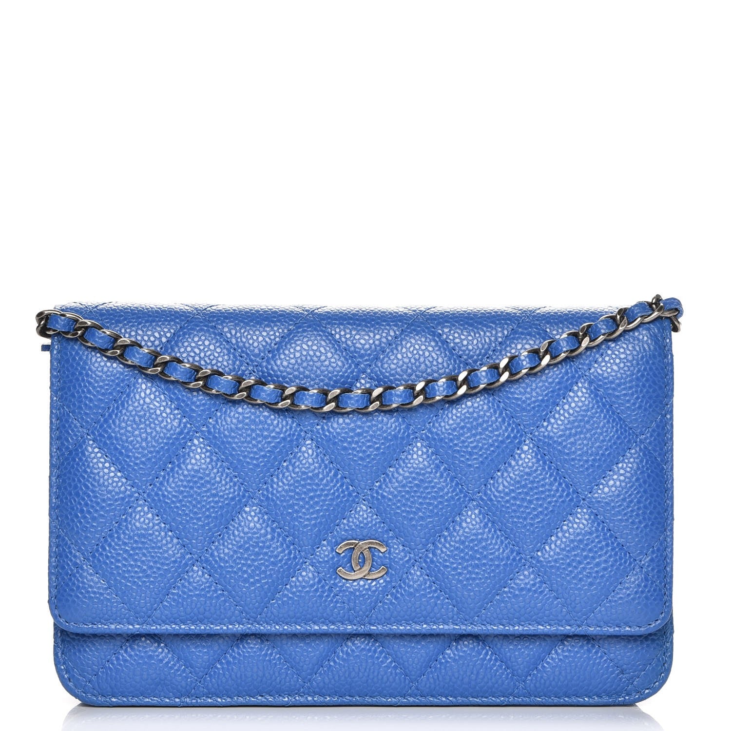Chanel Caviar Quilted Wallet On Chain WOC Blue 1 of 9