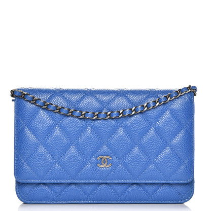 Chanel Caviar Quilted Wallet On Chain WOC Blue 1 of 9