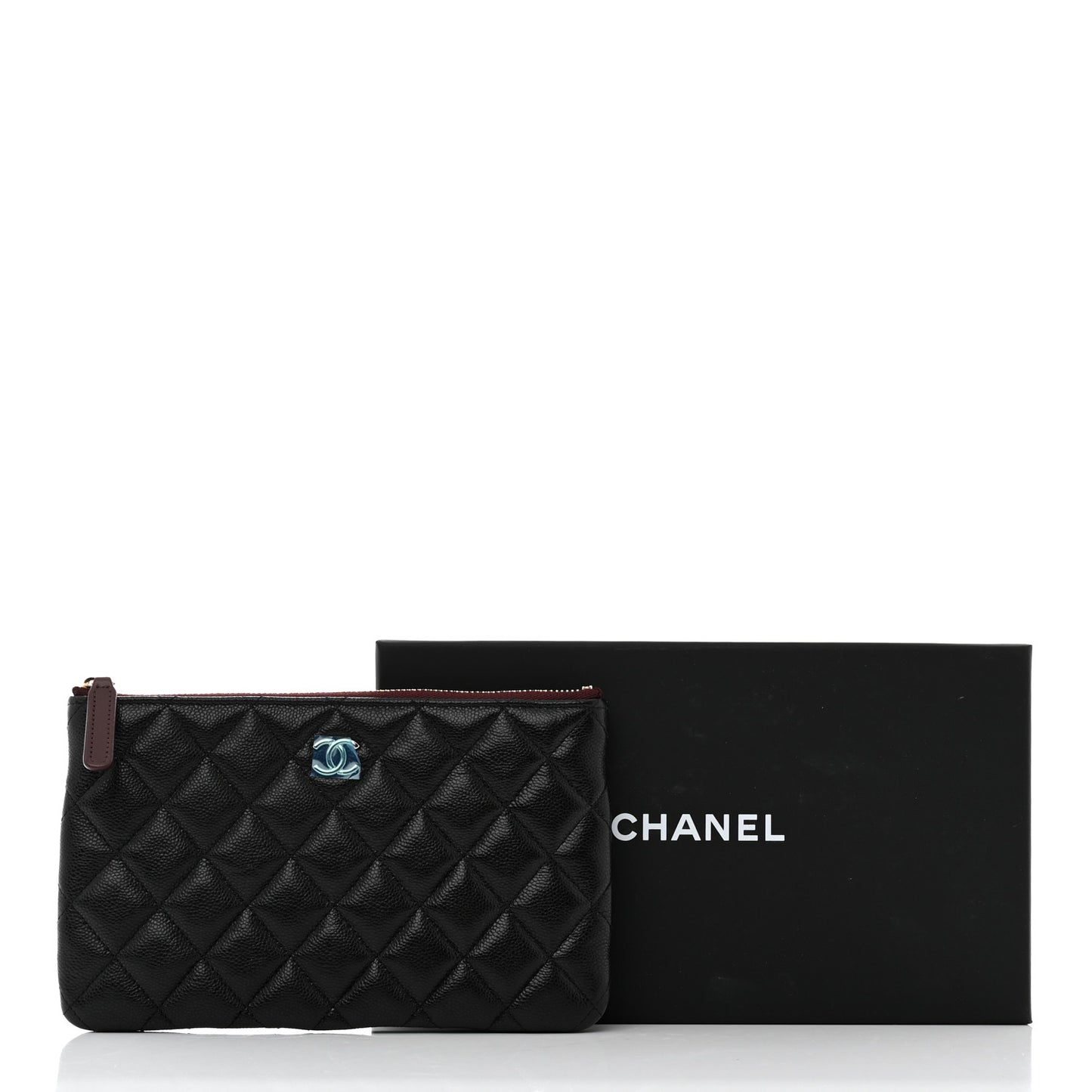 Caviar Quilted Cosmetic Case Black