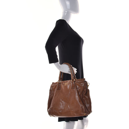 Prada Soft Calf Shopping Tote Brown 2 of 18
