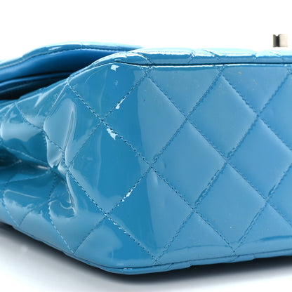 Chanel Patent Calfskin Quilted Jumbo Double Flap Turquoise 8 of 9