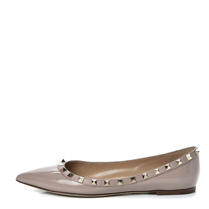 Valentino Garavani Patent Rockstud Ballerina Flats 39 Poudre 1 of 19