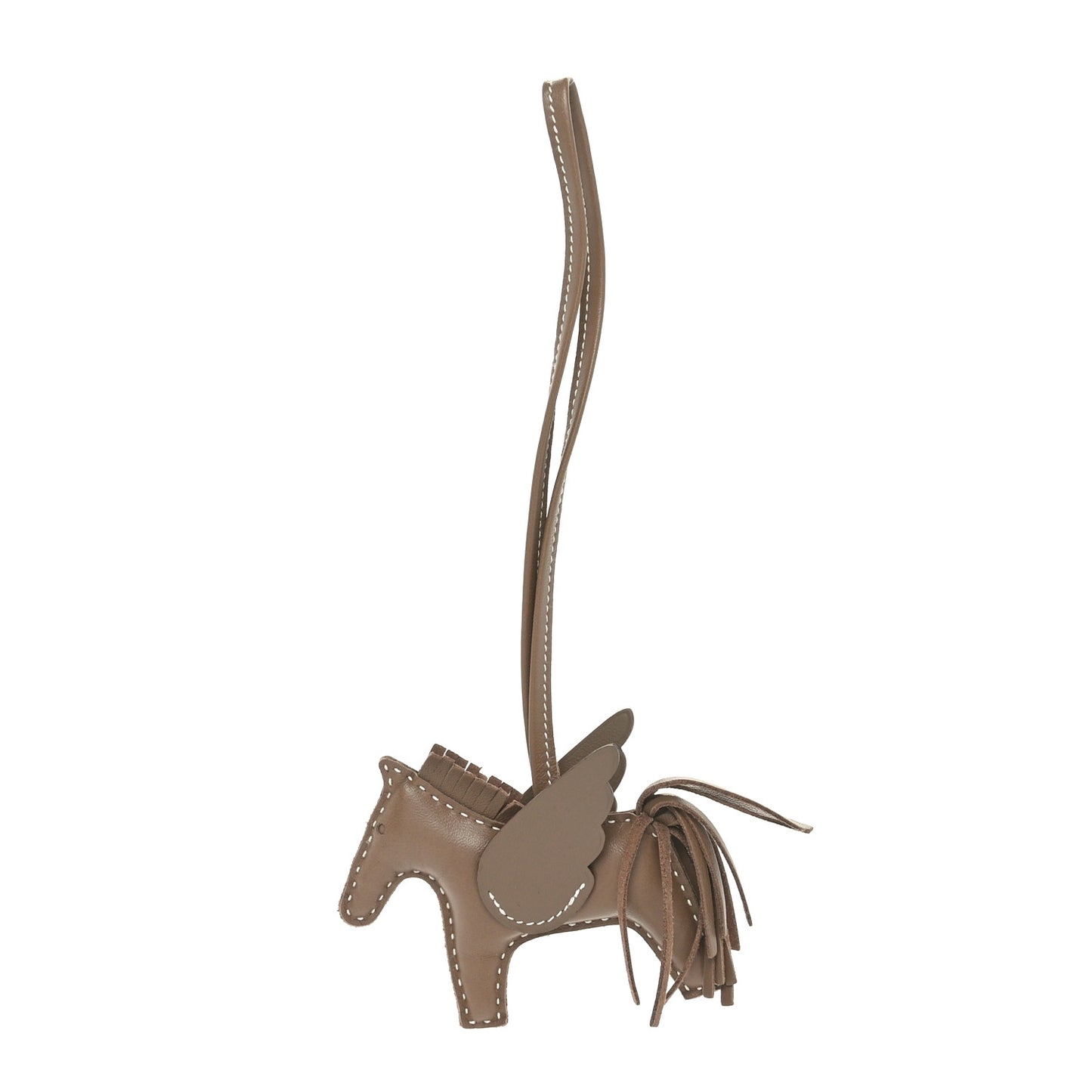 Milo Lambskin Grigri Rodeo Pegase Horse Bag Charm PM Etoupe