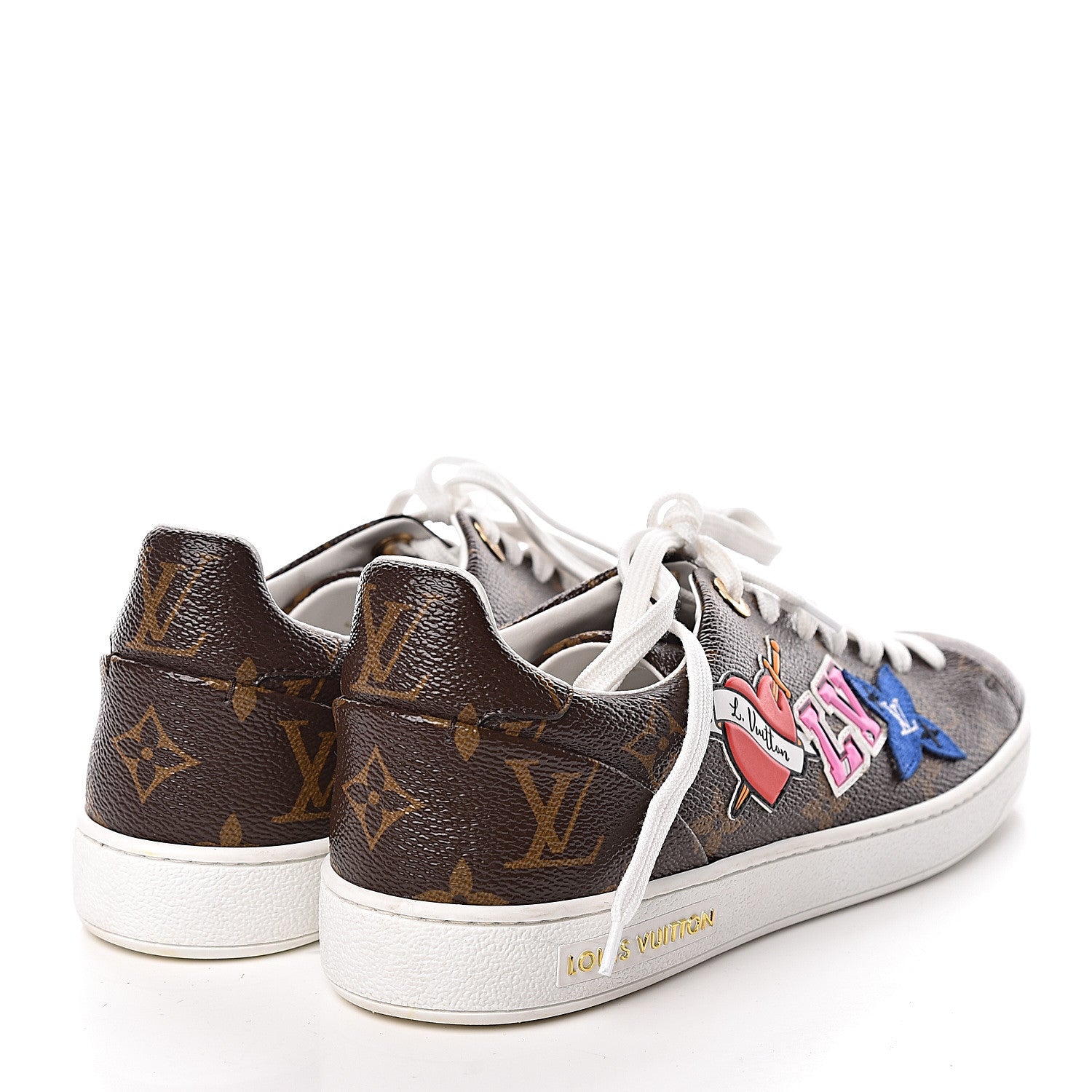 Louis Vuitton Calfskin Monogram LV Black Heart Sneakers 37 Cacao 4 of 11