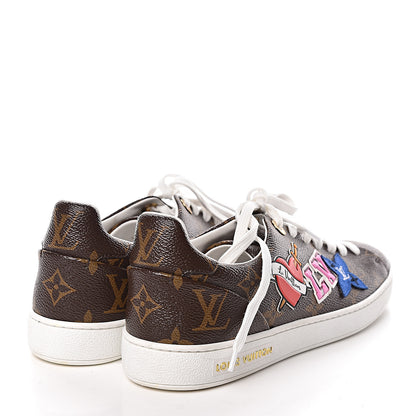 Louis Vuitton Calfskin Monogram LV Black Heart Sneakers 37 Cacao 4 of 11