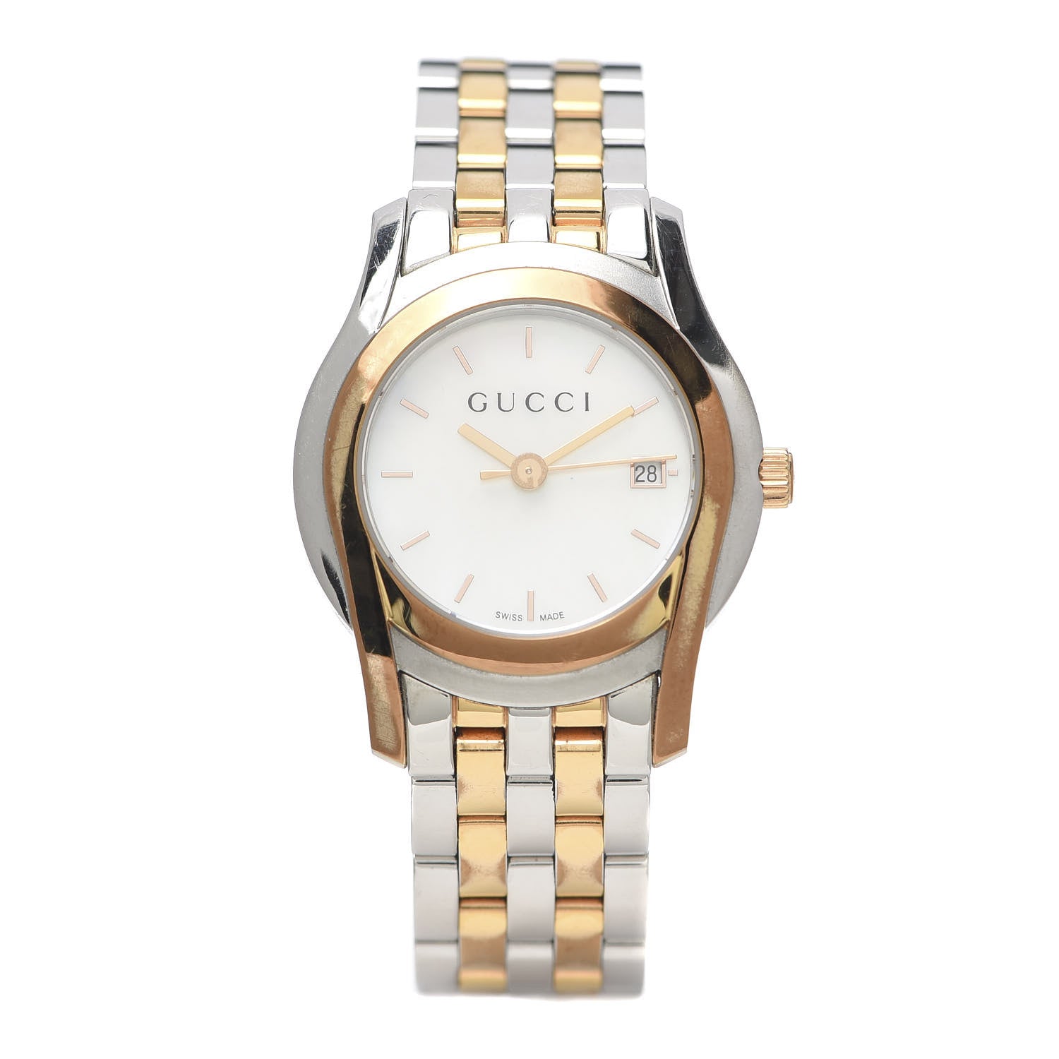 Gucci Stainless Steel Mother of Pearl 27mm 5500L Two Tone Quartz Watch 1 of 7