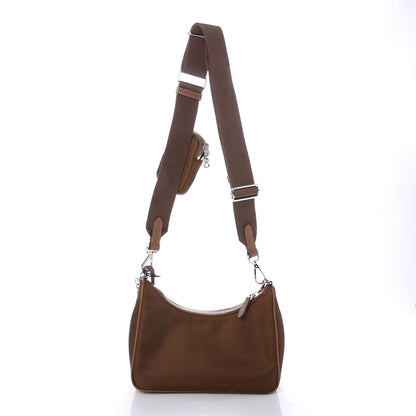 Prada Tessuto Nylon Saffiano Re-Edition 2005 Shoulder Bag Cacao 3 of 8
