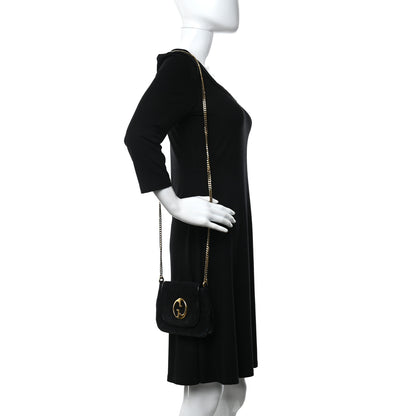 Gucci Suede Small 1973 Chain Shoulder Bag Black 2 of 13