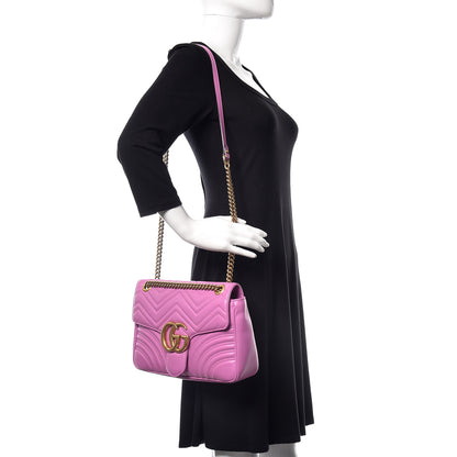 Gucci Calfskin Matelasse Medium GG Marmont Shoulder Bag Candy Mousse 2 of 10