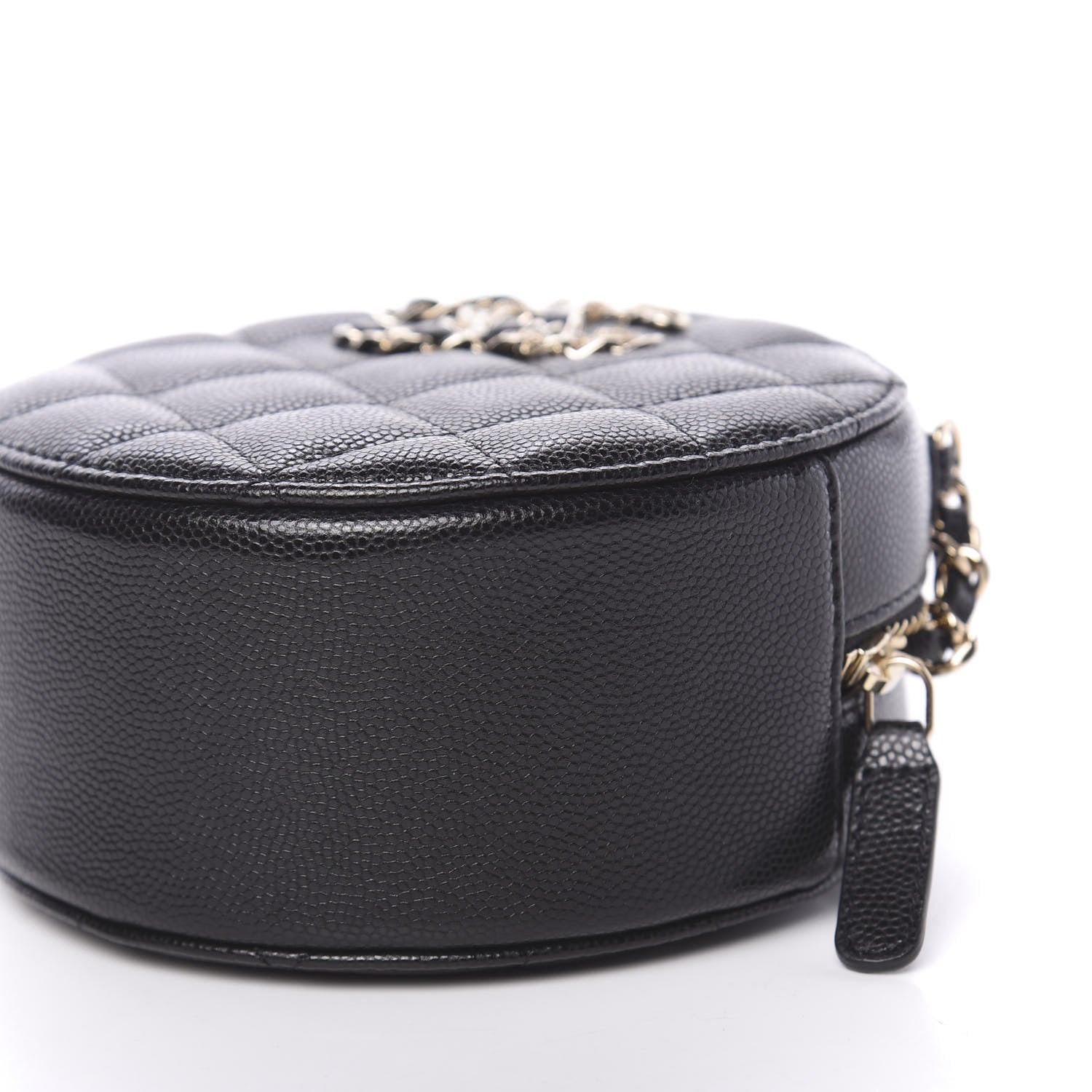 Chanel Caviar Quilted French New Wave Round Clutch With Chain Black 6 of 10