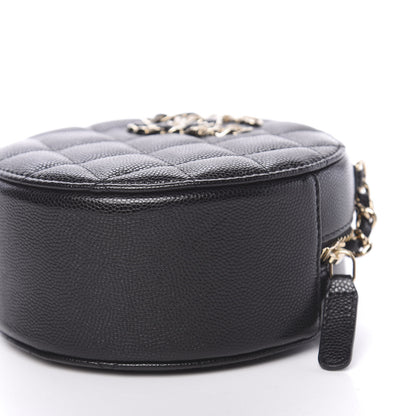 Chanel Caviar Quilted French New Wave Round Clutch With Chain Black 6 of 10