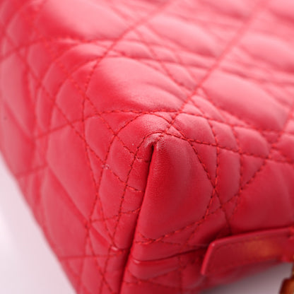 Christian Dior Lambskin Cannage Caro Beauty Pouch Raspberry 10 of 10