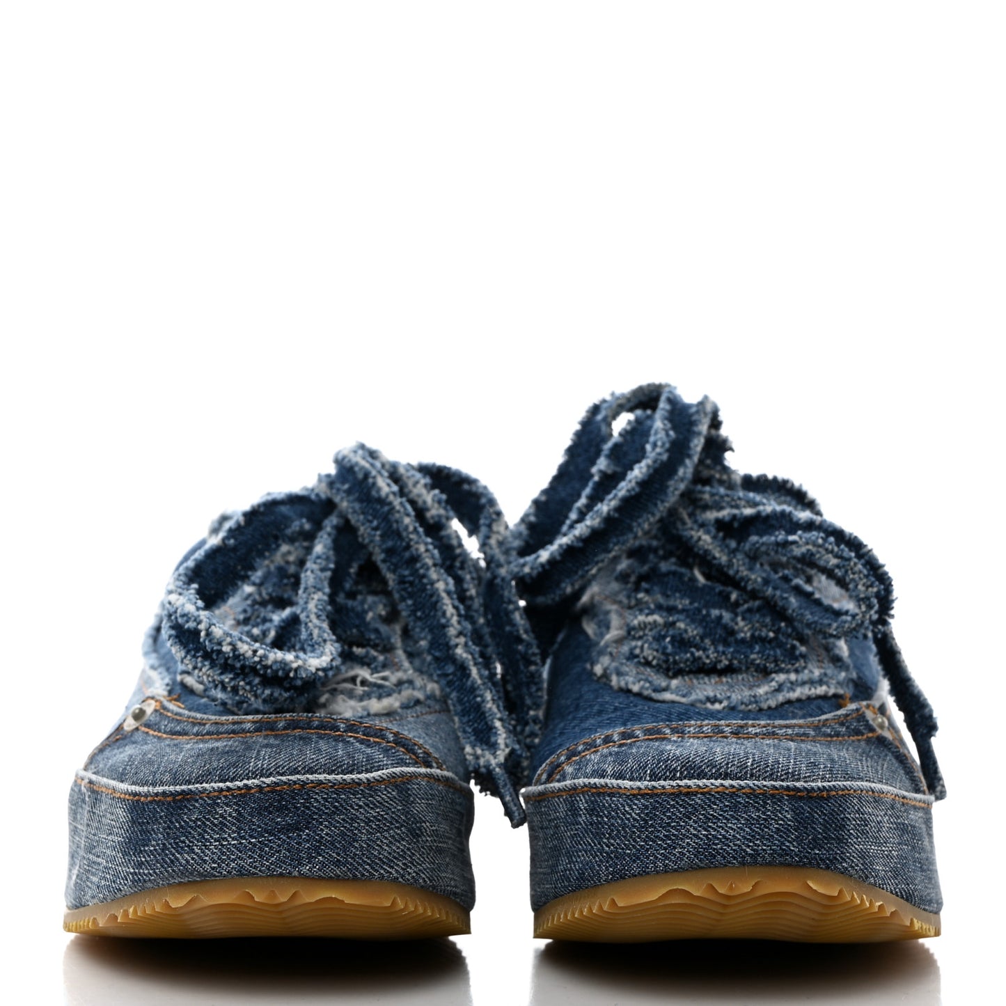 Deconstructed Denim Sneakers 37 Blue