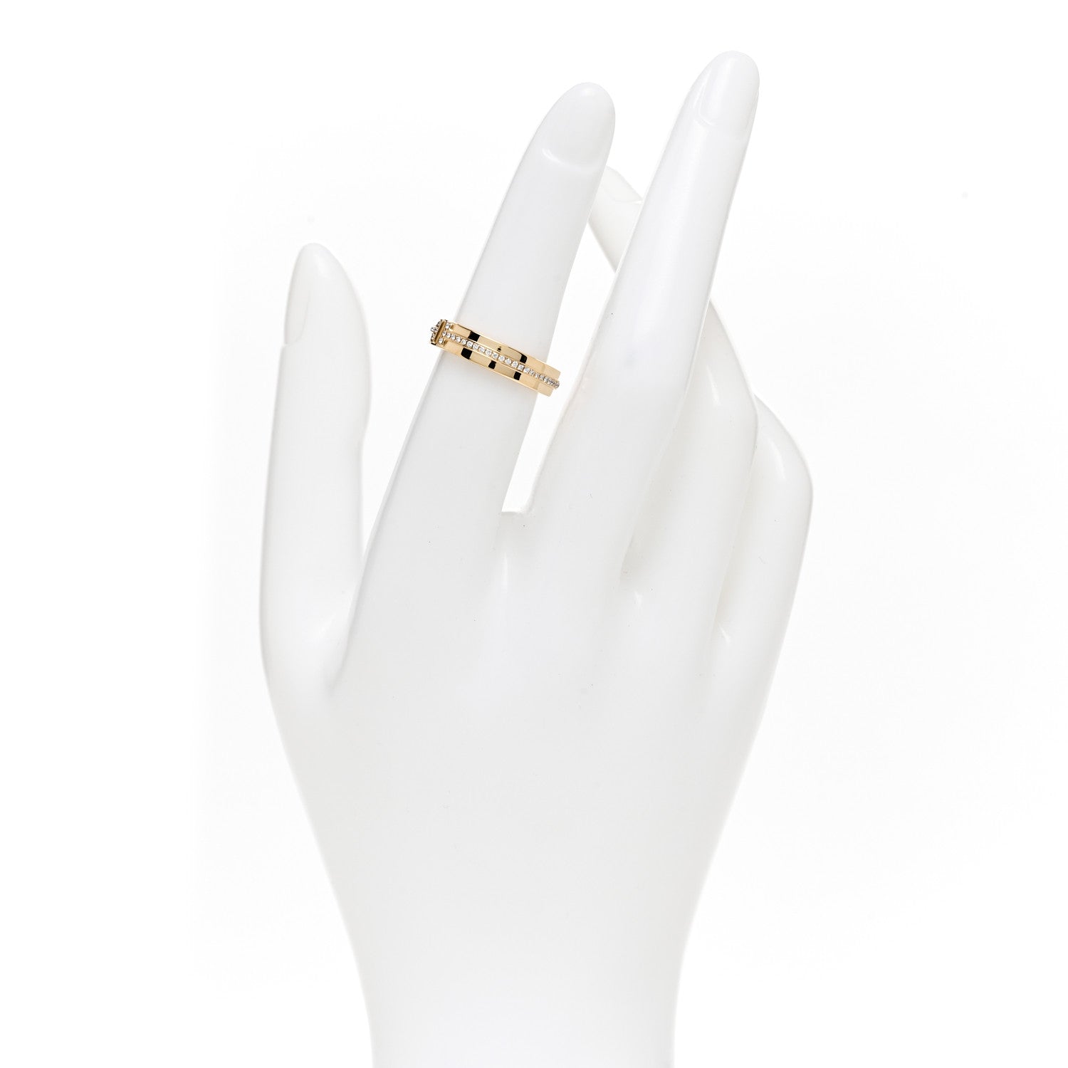 Tiffany 18K Yellow Gold Diamond Narrow T Two Ring 50 5.5 2 of 4