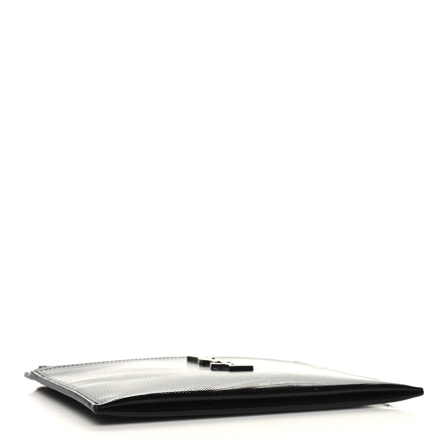 Lizard Embossed Monogram Bill Pouch Black