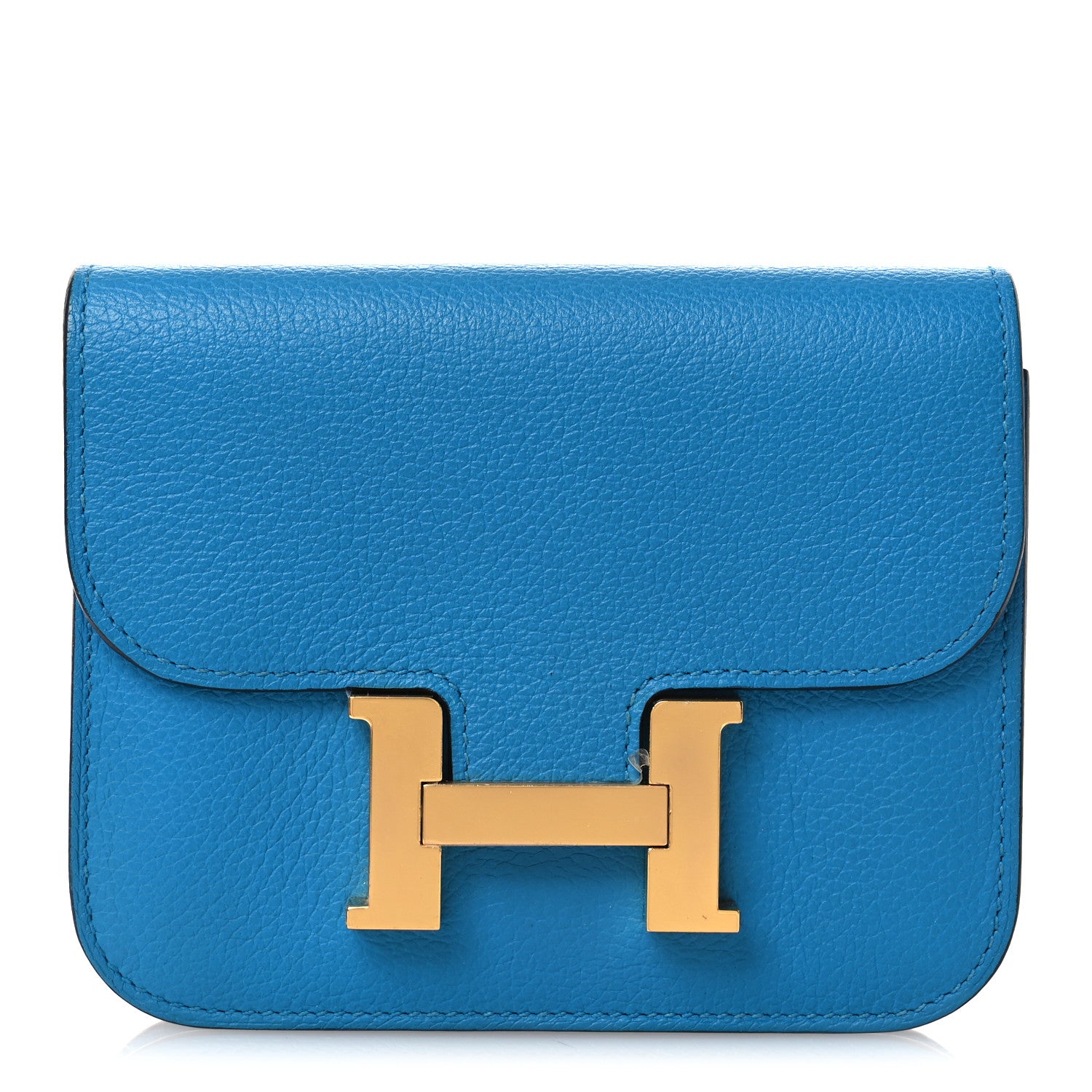 Hermes Evercolor Bi-Color Constance Slim Wallet Bleu Frida Rose Mexico 1 of 11