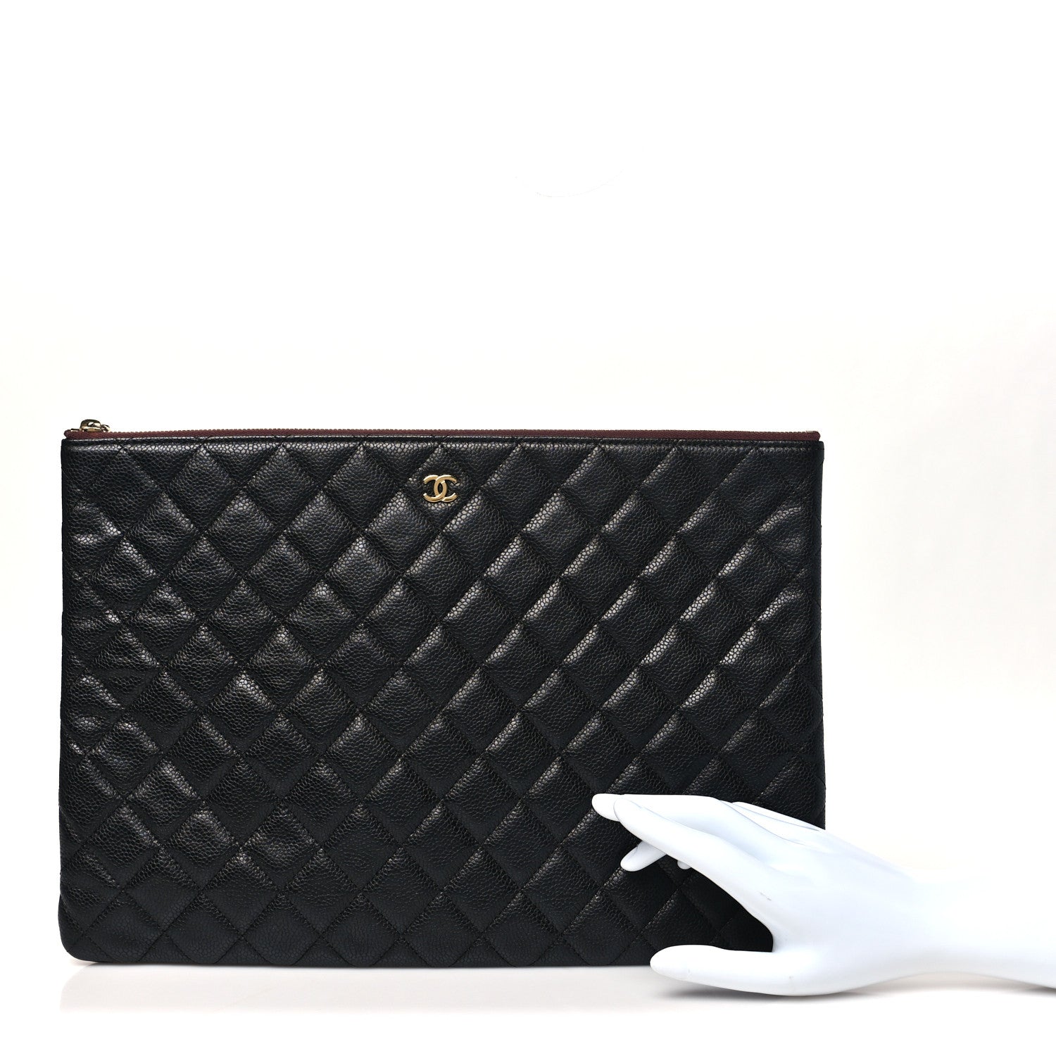 Chanel Caviar Quilted Large Cosmetic Case Black 2 of 8