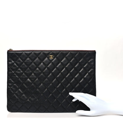 Chanel Caviar Quilted Large Cosmetic Case Black 2 of 8