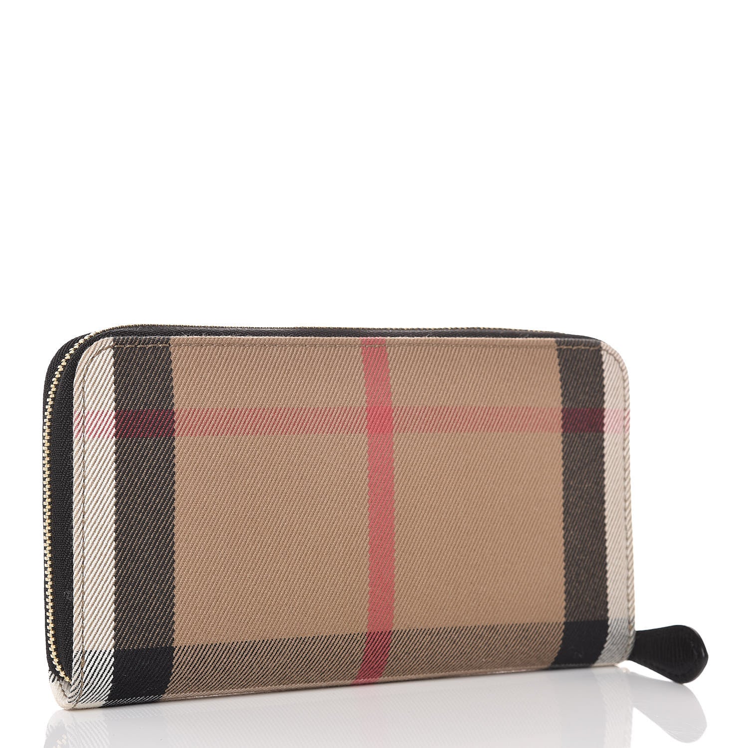 Burberry Calfskin House Check Elmore Zip Around Wallet Black 3 of 8
