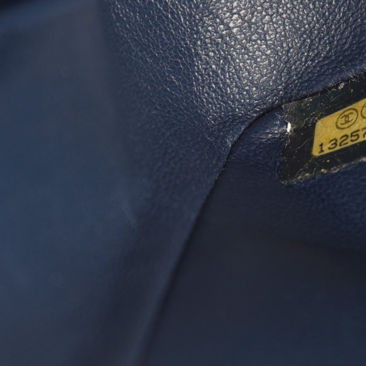 Lambskin Quilted Medium Double Flap Dark Blue