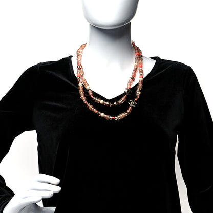 Chanel Pearl Beaded CC Long Necklace Pink 2 of 4