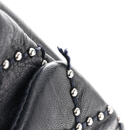 Chanel Washed Lambskin Studded Metal Beauty Flap Navy 11 of 11