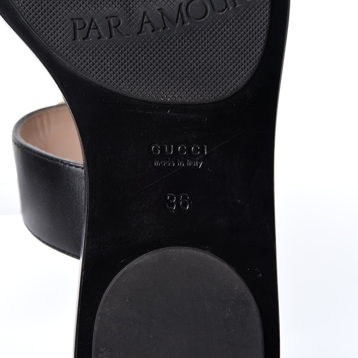 Gucci Calfskin Double G Thong Sandals 36 Black 9 of 10