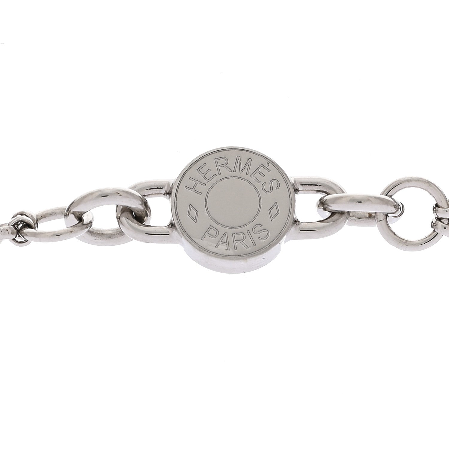 Hermes Swift Palladium Charniere Pendant Necklace Black 3 of 4