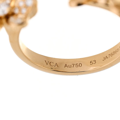 Van Cleef & Arpels 18K Yellow Gold Diamond Frivole Between The Finger Ring 53 6.5 5 of 7