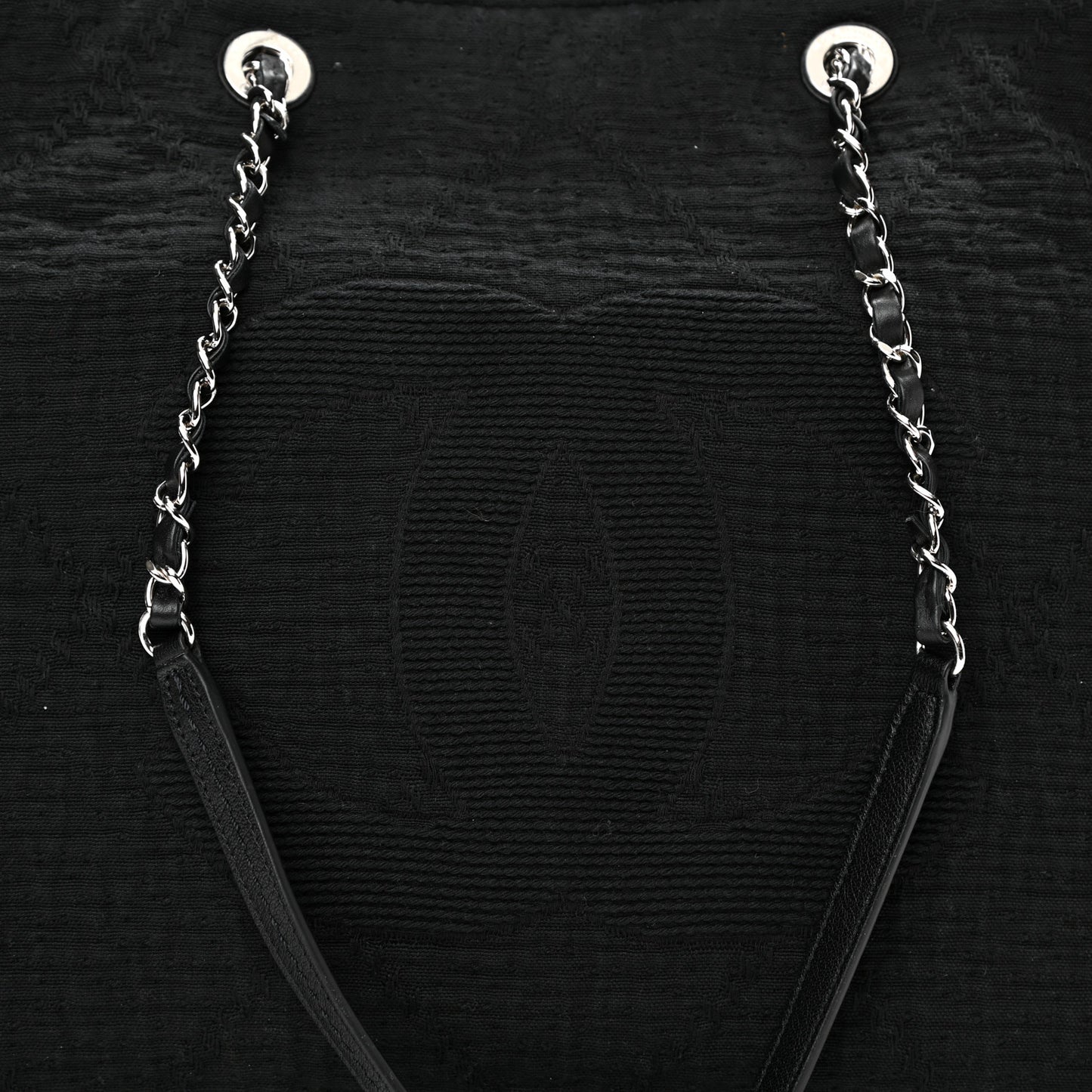 Canvas Extra Large Double Face Shopping Tote Black