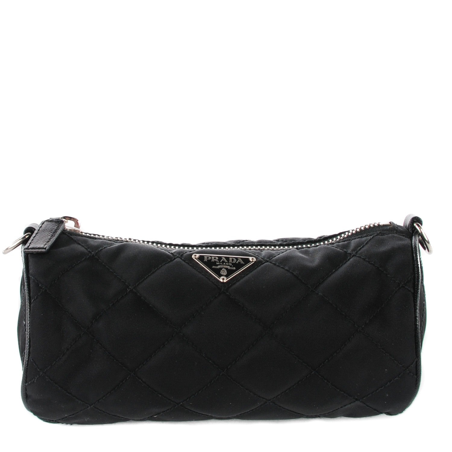 Prada Tessuto Nylon Quilted Pochette Nero Black 1 of 9