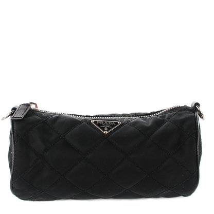 Prada Tessuto Nylon Quilted Pochette Nero Black 1 of 9