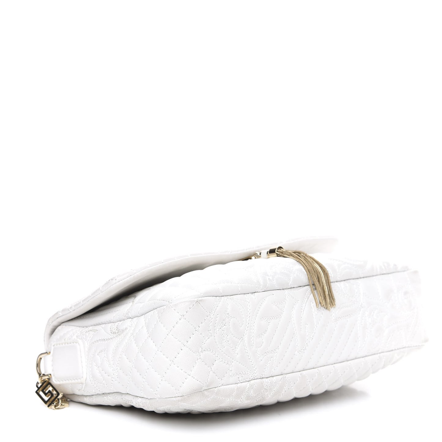 Nappa Barocco Quilted Vanitas Medea Shoulder Bag White