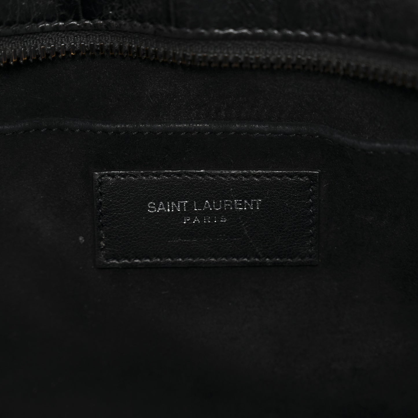 Calfskin Crocodile Embossed Small Monogram Cabas Black