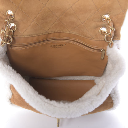 Chanel Shearling Lambskin Quilted Coco Neige Single Flap Beige 6 of 9