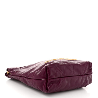 Chanel Shiny Calfskin Quilted Mini Chanel 22 Dark Purple 4 of 10