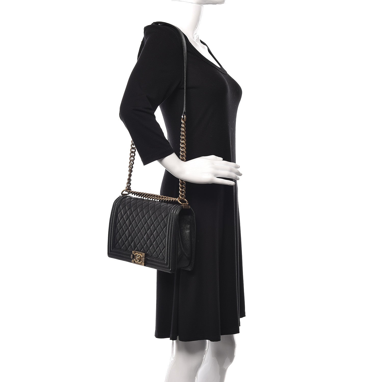 Chanel Caviar Quilted New Medium Boy Flap Black 2 of 13