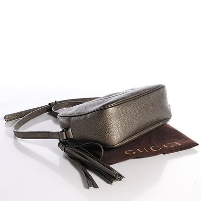 Gucci Metallic Pebbled Calfskin Small Soho Disco Bag Sasso 4 of 7
